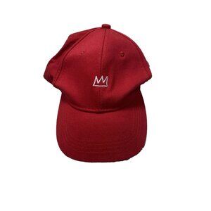 Solid Red White Crown Logo Adjustable Hat - Unisex/Men's/Women's Baseball Cap